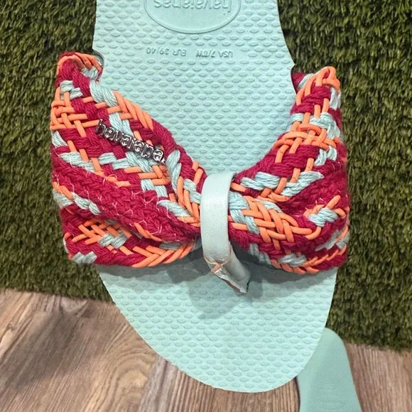 NWOT Havaianas You St Tropez Woven Sandals Flip Flops W7/8 Euro 39/40 - Picture 4 of 7